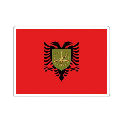 Flag of the Albanian Training and Doctrine Command (Albania) STICKER Vinyl Kiss-Cut Decal 4 Inch White - The Sticker Space