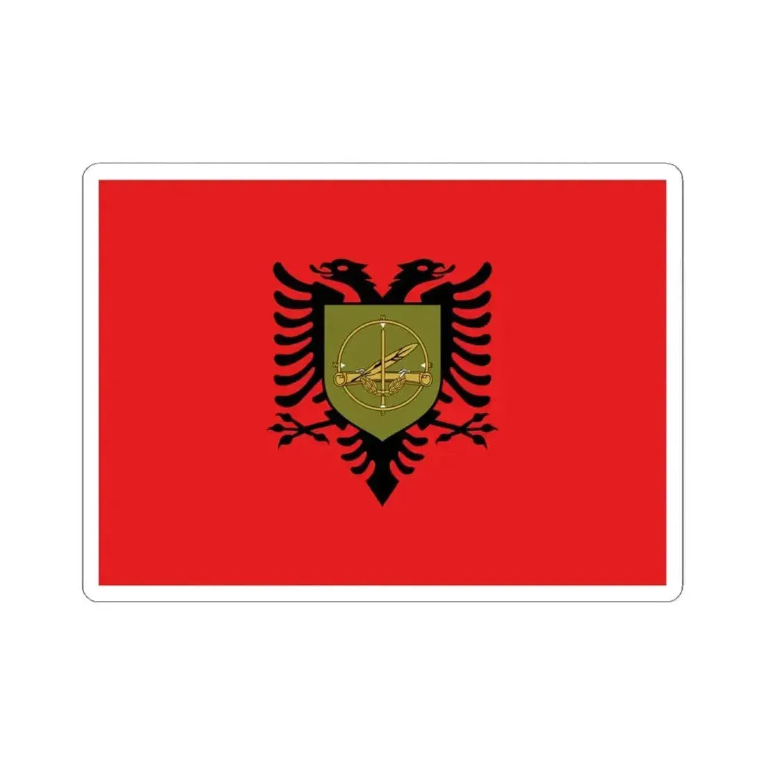 Flag of the Albanian Training and Doctrine Command (Albania) STICKER Vinyl Kiss-Cut Decal 6 Inch White - The Sticker Space
