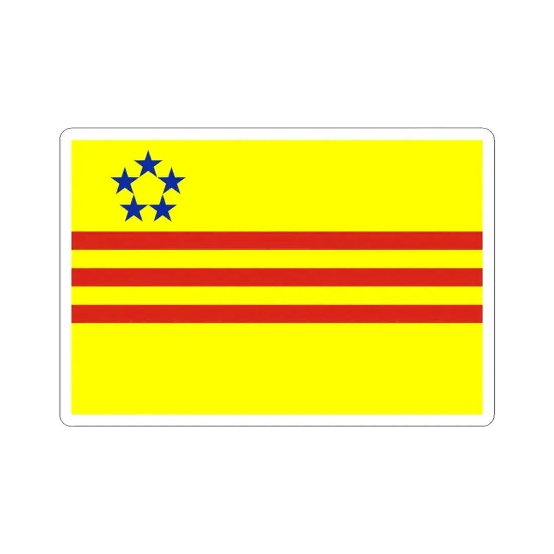Flag of the Alliance for Democracy in Vietnam (United States) STICKER Vinyl Kiss-Cut Decal 3 Inch White - The Sticker Space