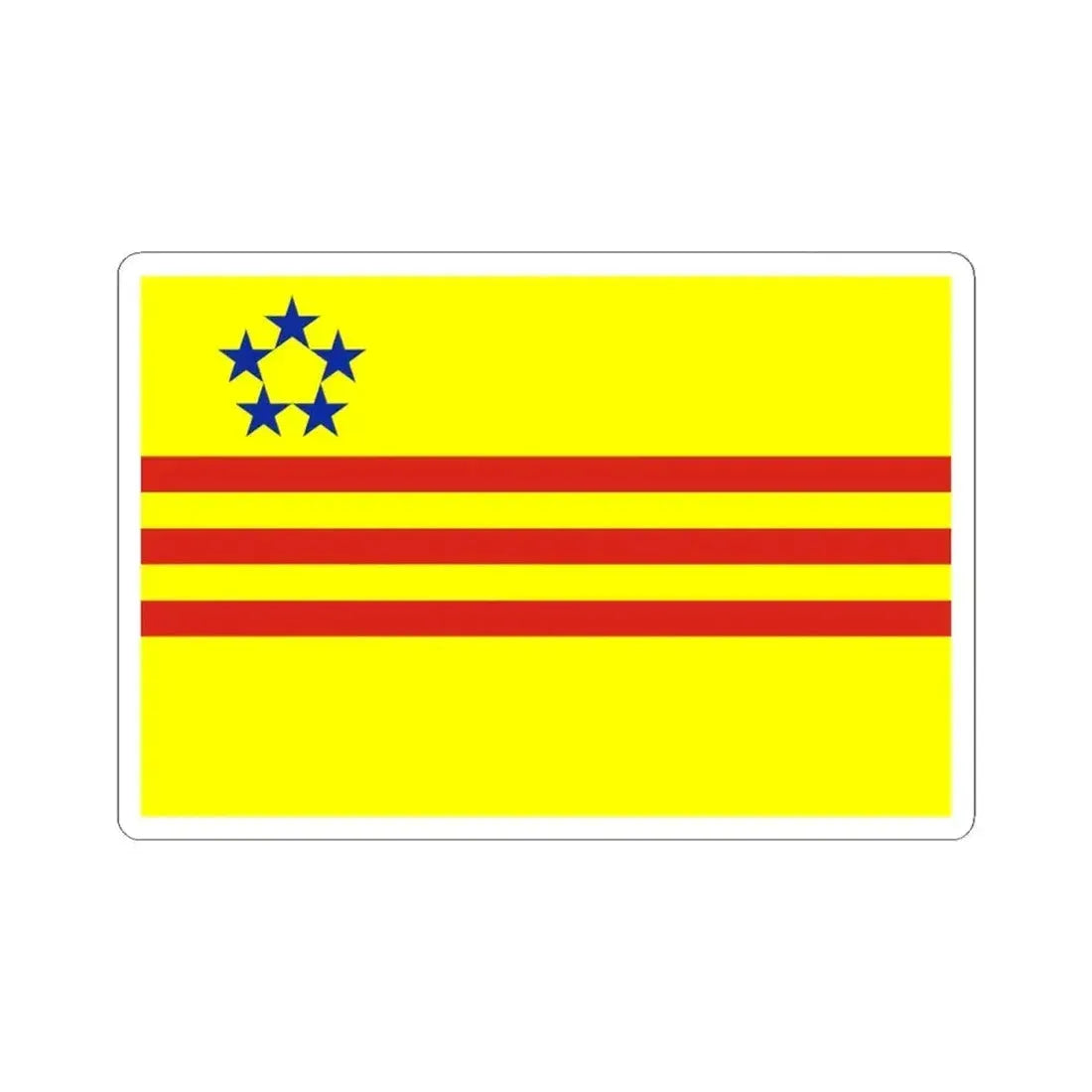 Flag of the Alliance for Democracy in Vietnam (United States) STICKER Vinyl Kiss-Cut Decal 4 Inch White - The Sticker Space