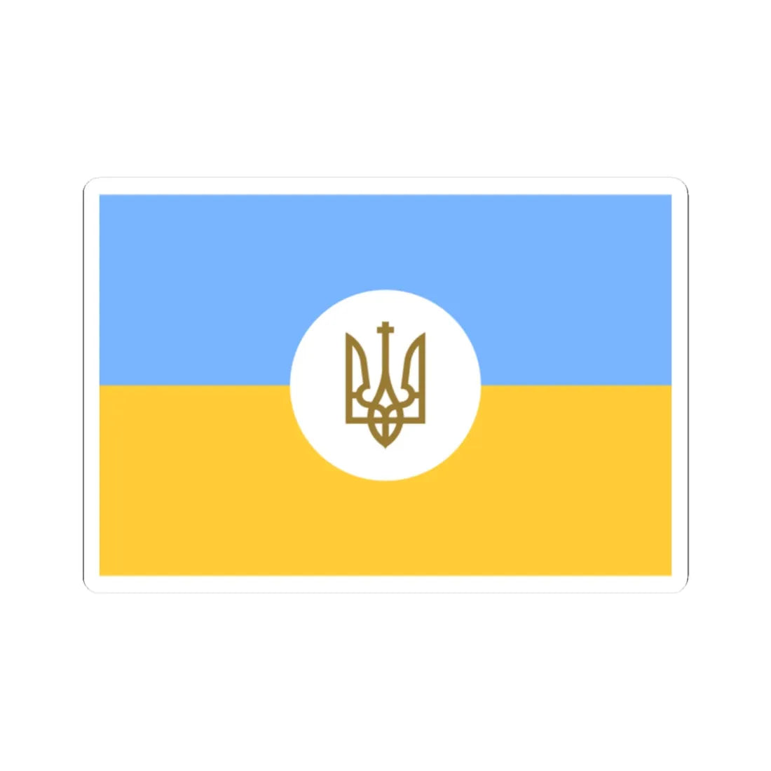Flag of the Ambassador of Ukraine 1918 (Ukraine) STICKER Vinyl Kiss-Cut Decal 2 Inch White - The Sticker Space
