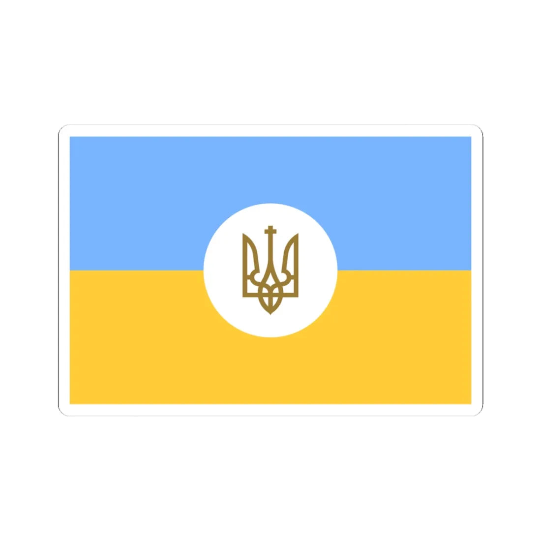 Flag of the Ambassador of Ukraine 1918 (Ukraine) STICKER Vinyl Kiss-Cut Decal 3 Inch White - The Sticker Space