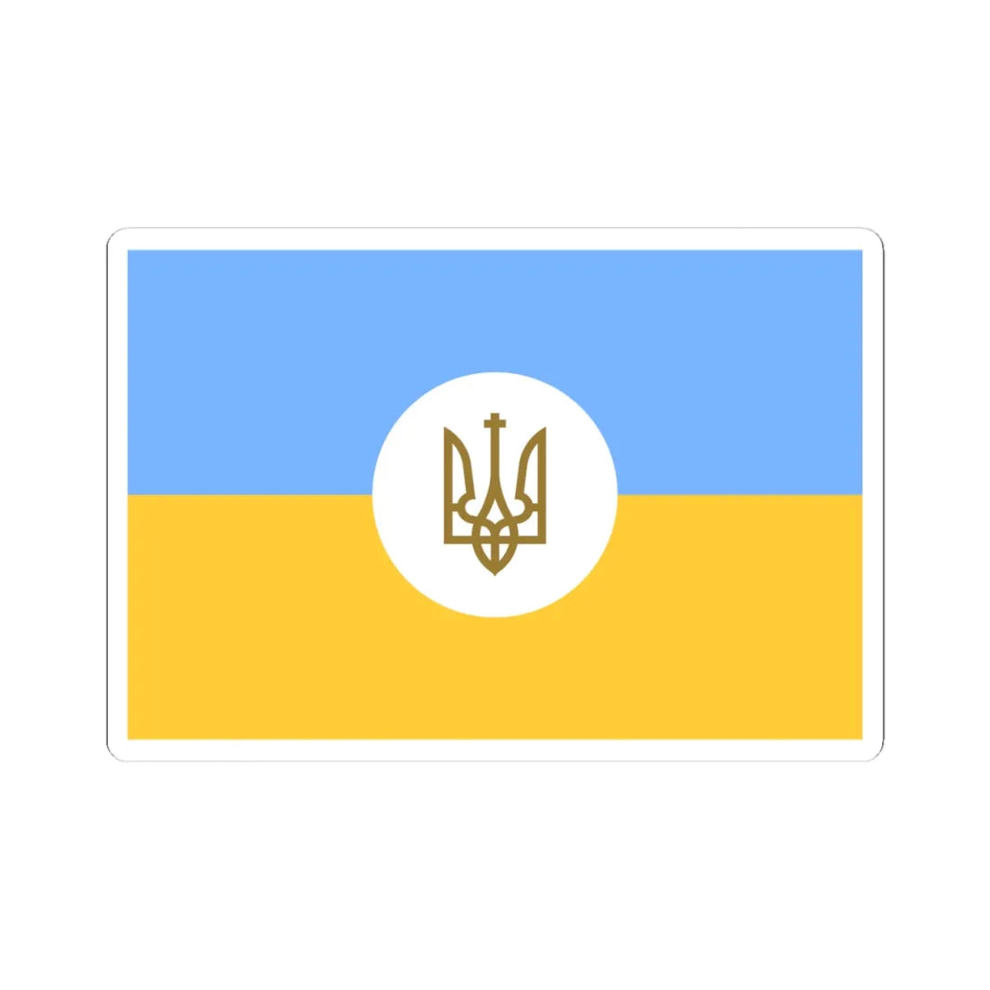 Flag of the Ambassador of Ukraine 1918 (Ukraine) STICKER Vinyl Kiss-Cut Decal 4 Inch White - The Sticker Space