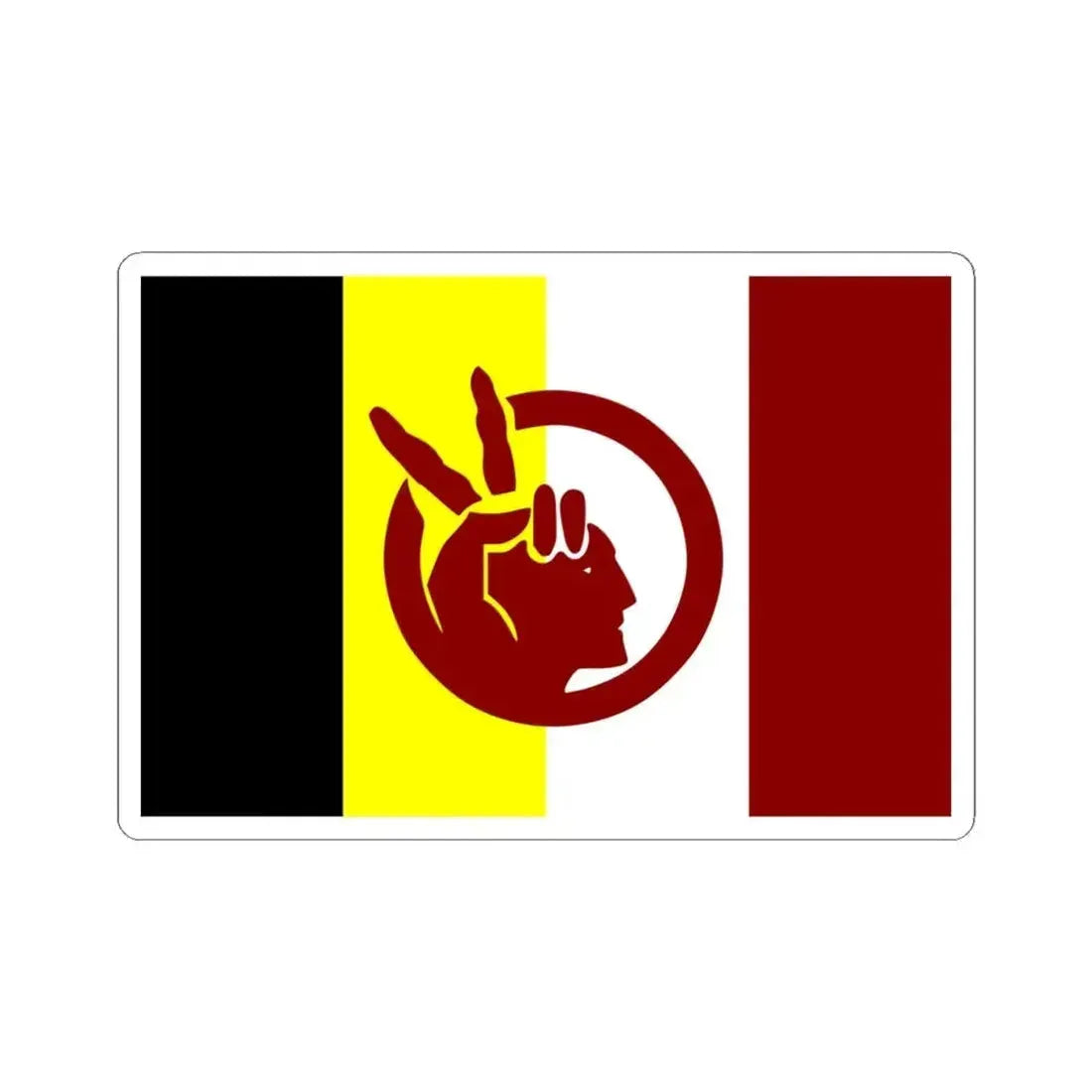 Flag of the American Indian Movement (United States) STICKER Vinyl Kiss-Cut Decal 4 Inch White - The Sticker Space