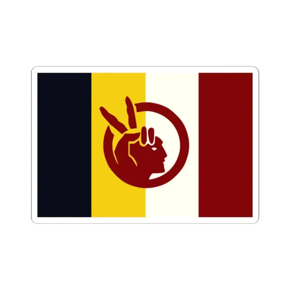 Flag of the American Indian Movement V2 (United States) STICKER Vinyl Kiss-Cut Decal 2 Inch White - The Sticker Space