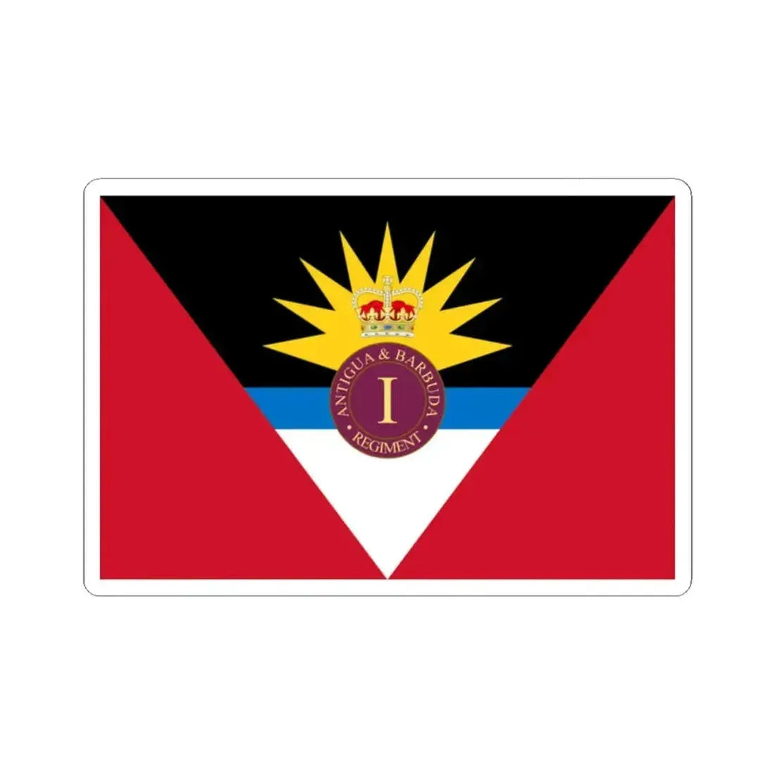 Flag of the Antigua and Barbuda Regiment (Antigua and Barbuda) STICKER Vinyl Kiss-Cut Decal 2 Inch White - The Sticker Space