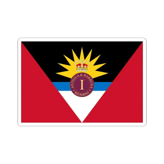 Flag of the Antigua and Barbuda Regiment (Antigua and Barbuda) STICKER Vinyl Kiss-Cut Decal 2 Inch White - The Sticker Space