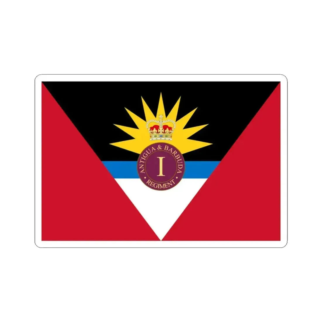 Flag of the Antigua and Barbuda Regiment (Antigua and Barbuda) STICKER Vinyl Kiss-Cut Decal 3 Inch White - The Sticker Space