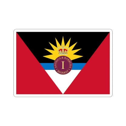 Flag of the Antigua and Barbuda Regiment (Antigua and Barbuda) STICKER Vinyl Kiss-Cut Decal 3 Inch White - The Sticker Space