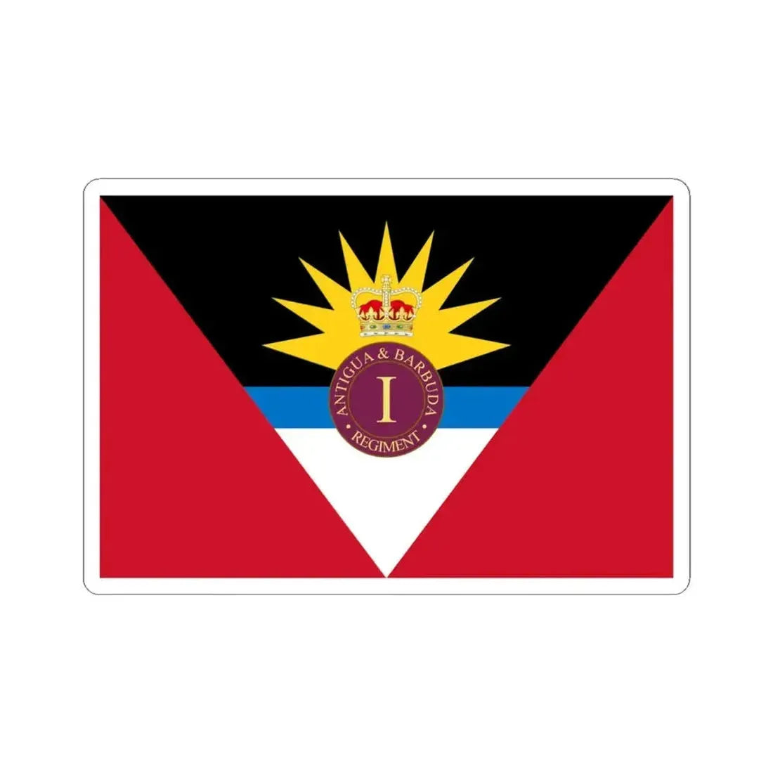 Flag of the Antigua and Barbuda Regiment (Antigua and Barbuda) STICKER Vinyl Kiss-Cut Decal 4 Inch White - The Sticker Space