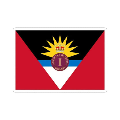 Flag of the Antigua and Barbuda Regiment (Antigua and Barbuda) STICKER Vinyl Kiss-Cut Decal 4 Inch White - The Sticker Space