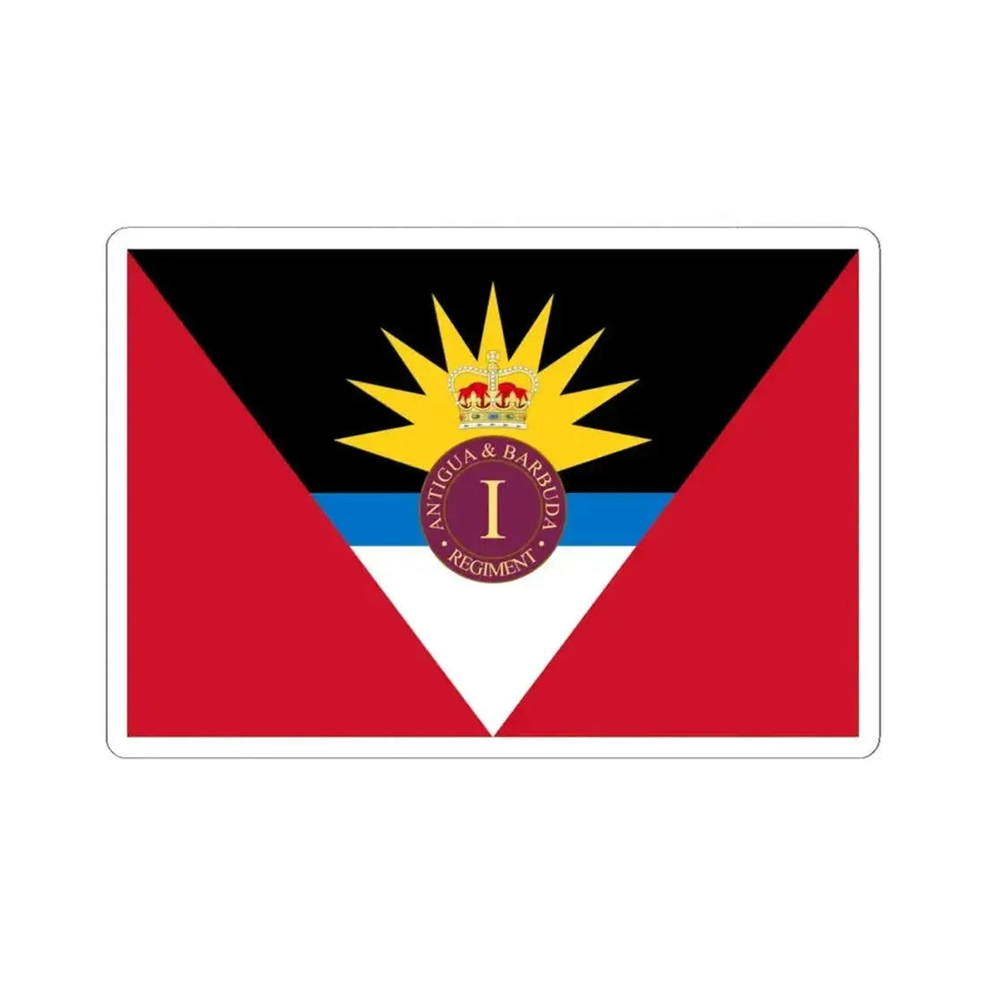 Flag of the Antigua and Barbuda Regiment (Antigua and Barbuda) STICKER Vinyl Kiss-Cut Decal 6 Inch White - The Sticker Space