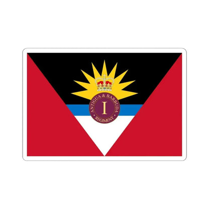 Flag of the Antigua and Barbuda Regiment (Antigua and Barbuda) STICKER Vinyl Kiss-Cut Decal 6 Inch White - The Sticker Space