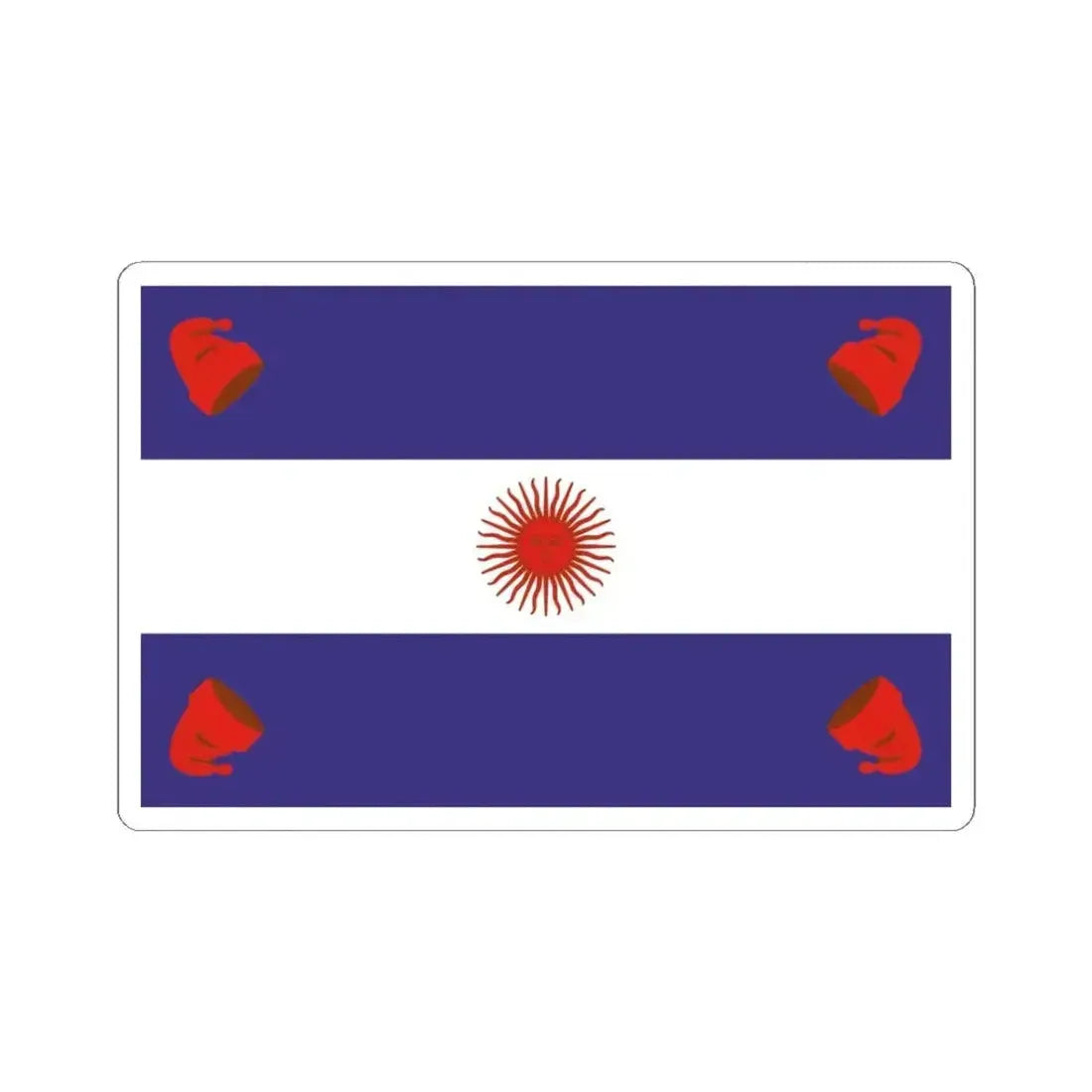 Flag of the Argentine Confederation (Argentina) STICKER Vinyl Kiss-Cut Decal 3 Inch White - The Sticker Space