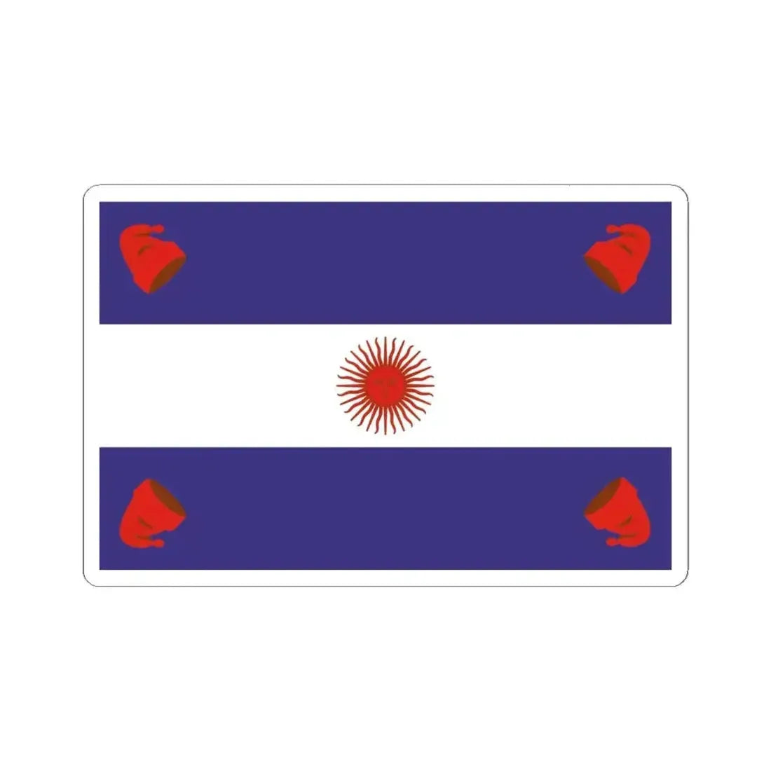 Flag of the Argentine Confederation (Argentina) STICKER Vinyl Kiss-Cut Decal 4 Inch White - The Sticker Space