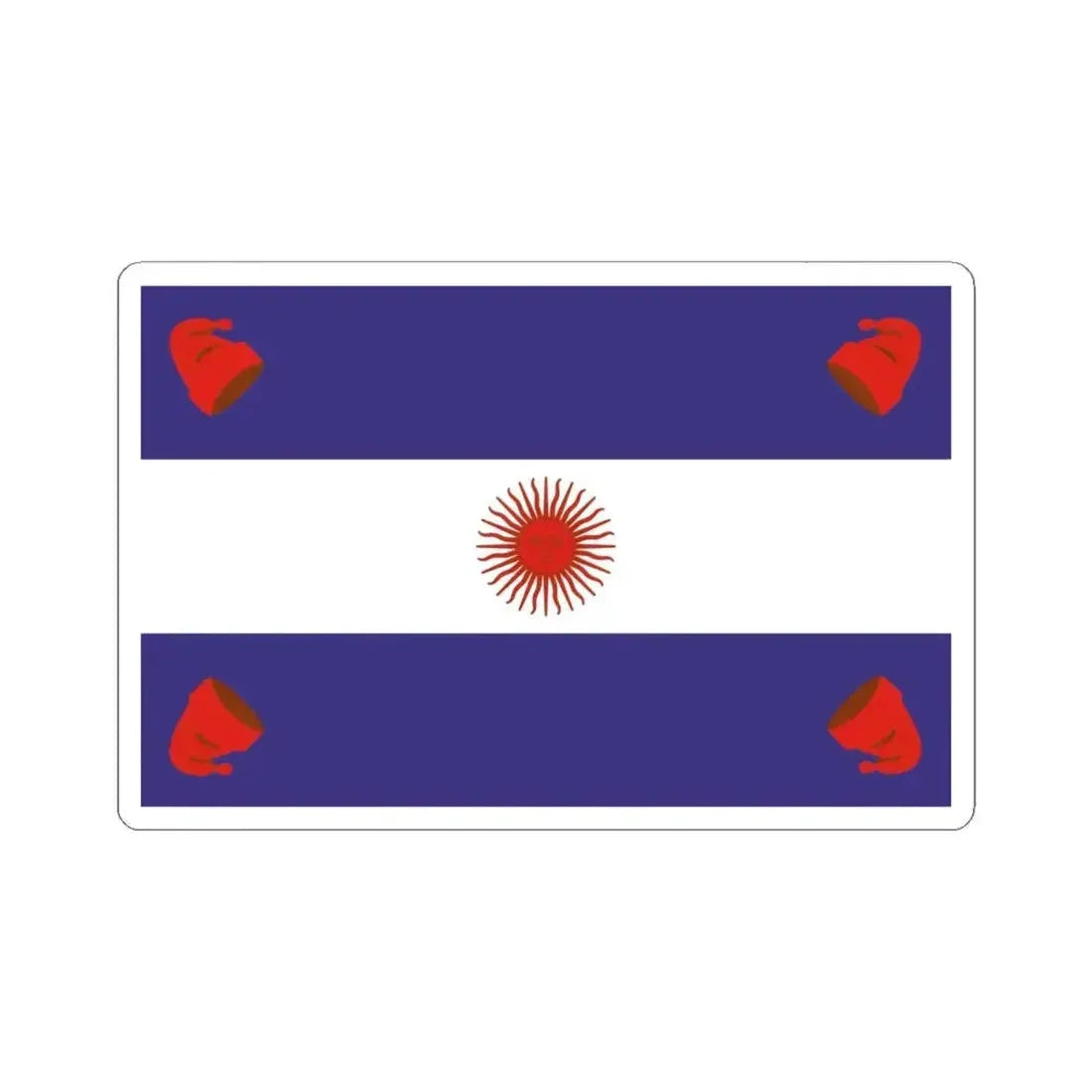 Flag of the Argentine Confederation (Argentina) STICKER Vinyl Kiss-Cut Decal 6 Inch White - The Sticker Space
