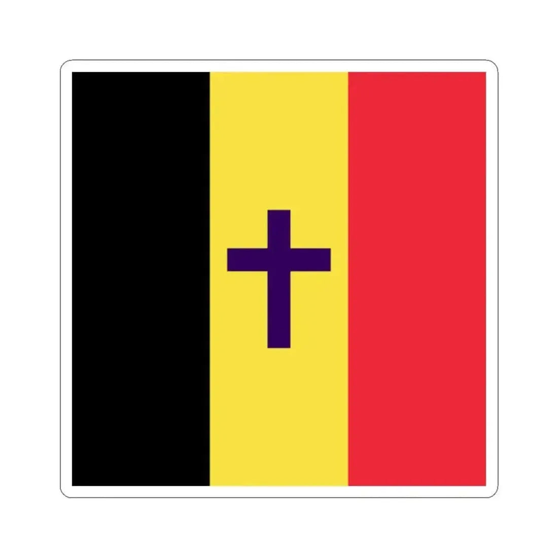 Flag of the Armed Forces Bishop of Belgium (Belgium) STICKER Vinyl Kiss-Cut Decal 2 Inch White - The Sticker Space