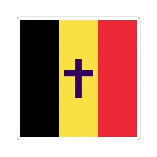 Flag of the Armed Forces Bishop of Belgium (Belgium) STICKER Vinyl Kiss-Cut Decal 2 Inch White - The Sticker Space