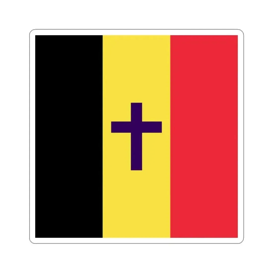 Flag of the Armed Forces Bishop of Belgium (Belgium) STICKER Vinyl Kiss-Cut Decal 3 Inch White - The Sticker Space