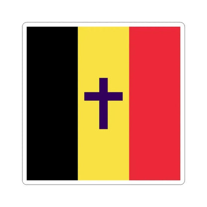 Flag of the Armed Forces Bishop of Belgium (Belgium) STICKER Vinyl Kiss-Cut Decal 3 Inch White - The Sticker Space