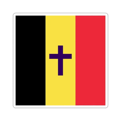 Flag of the Armed Forces Bishop of Belgium (Belgium) STICKER Vinyl Kiss-Cut Decal 4 Inch White - The Sticker Space
