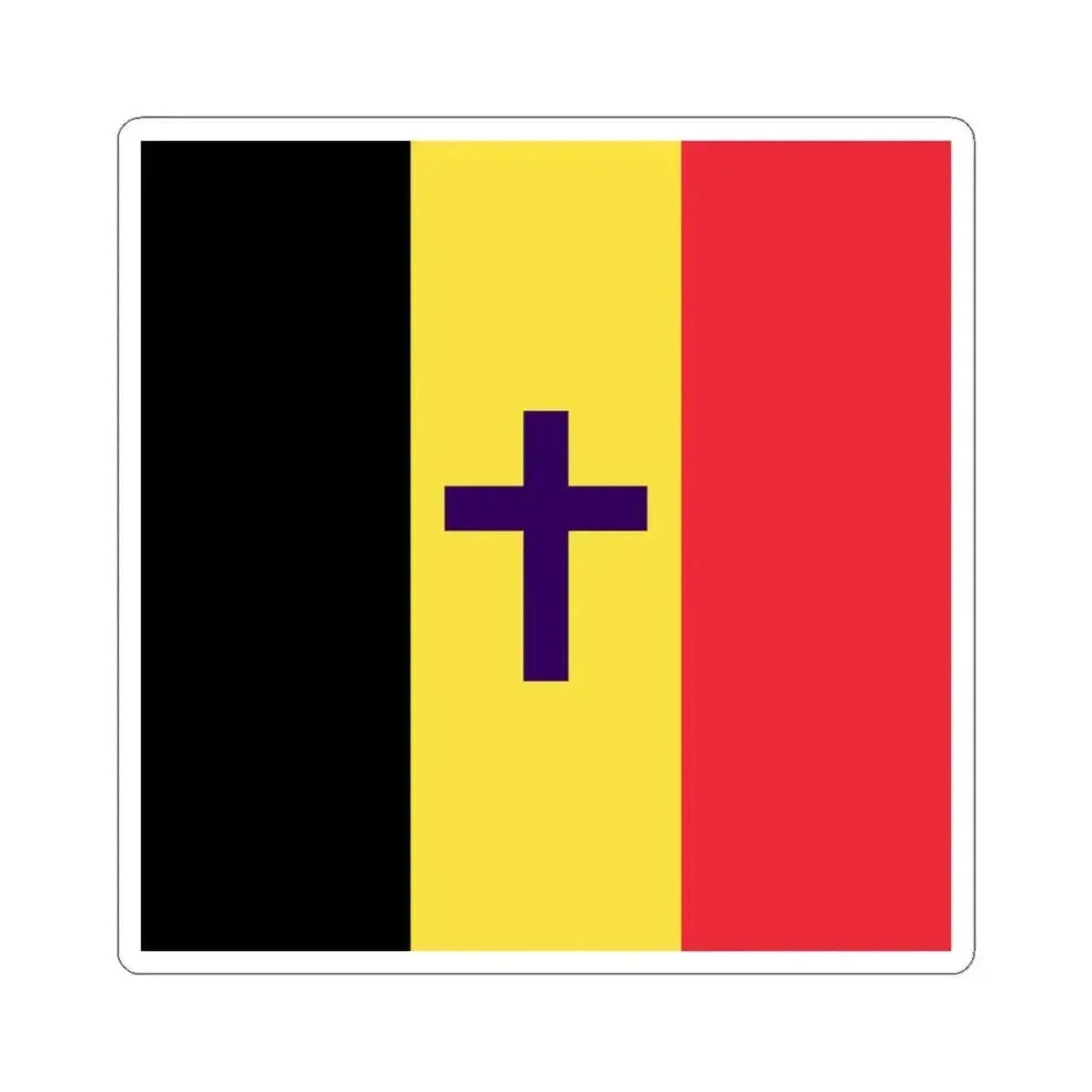 Flag of the Armed Forces Bishop of Belgium (Belgium) STICKER Vinyl Kiss-Cut Decal 6 Inch White - The Sticker Space