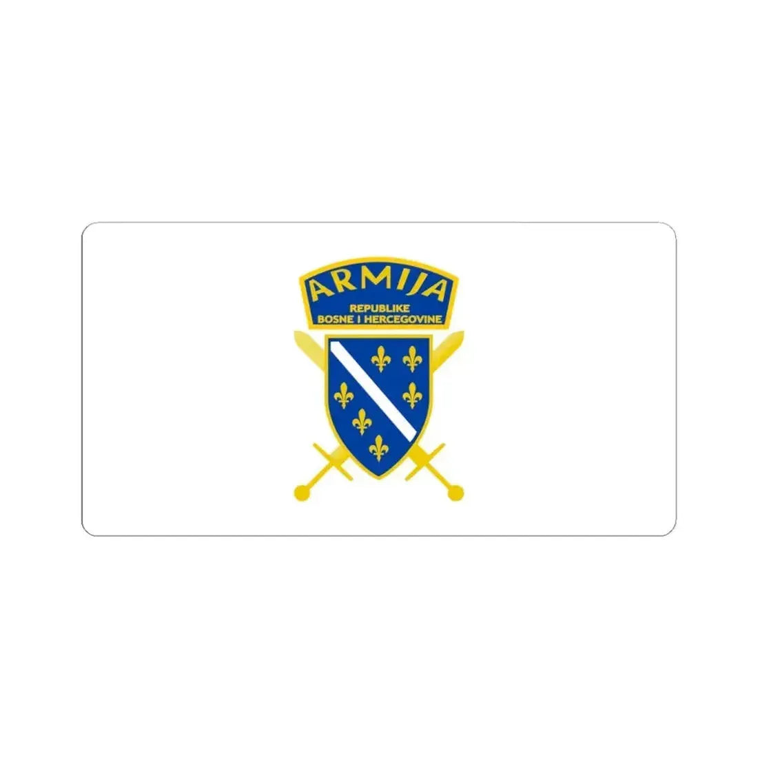 Flag of the Army of the Republic of Bosnia and Herzegovina (Bosnia and Herzegovina) STICKER Vinyl Kiss-Cut Decal 4 Inch White - The Sticker Space