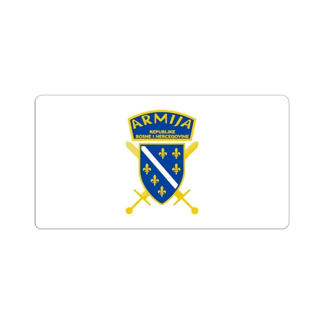 Flag of the Army of the Republic of Bosnia and Herzegovina (Bosnia and Herzegovina) STICKER Vinyl Kiss-Cut Decal 6 Inch White - The Sticker Space