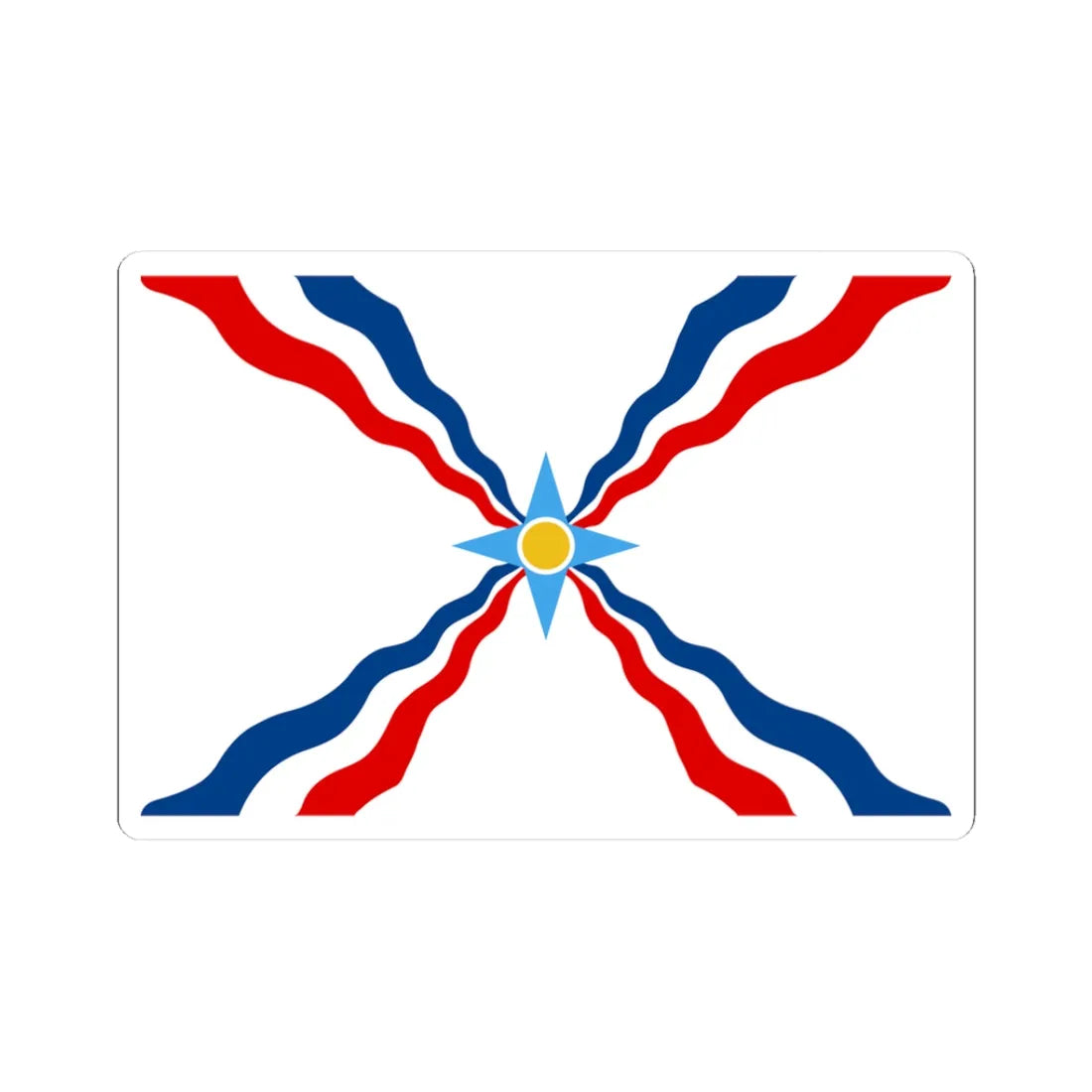 Flag of the Assyrians no Assur (Iraq) STICKER Vinyl Kiss-Cut Decal 3 Inch White - The Sticker Space
