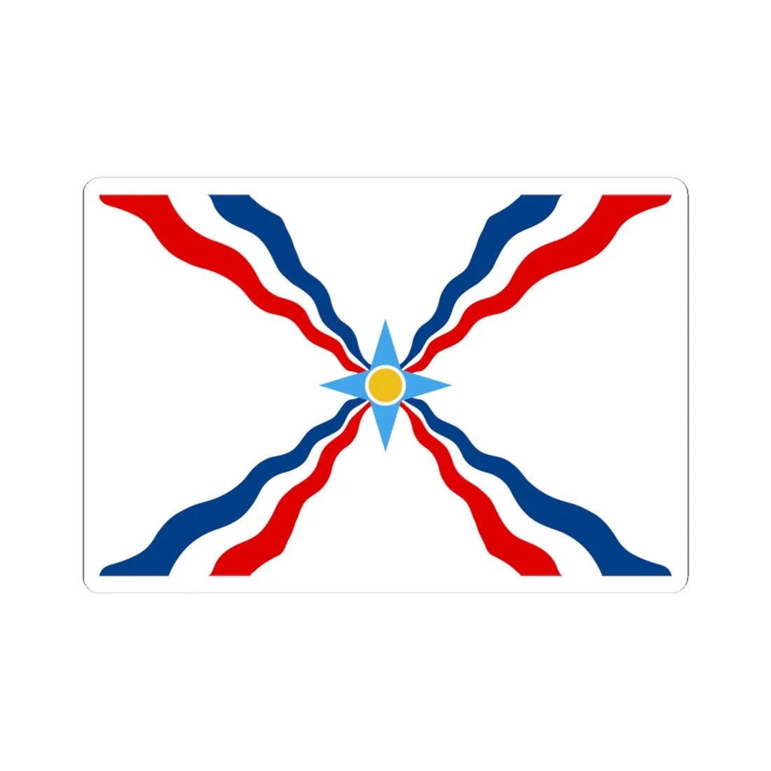 Flag of the Assyrians no Assur (Iraq) STICKER Vinyl Kiss-Cut Decal 4 Inch White - The Sticker Space