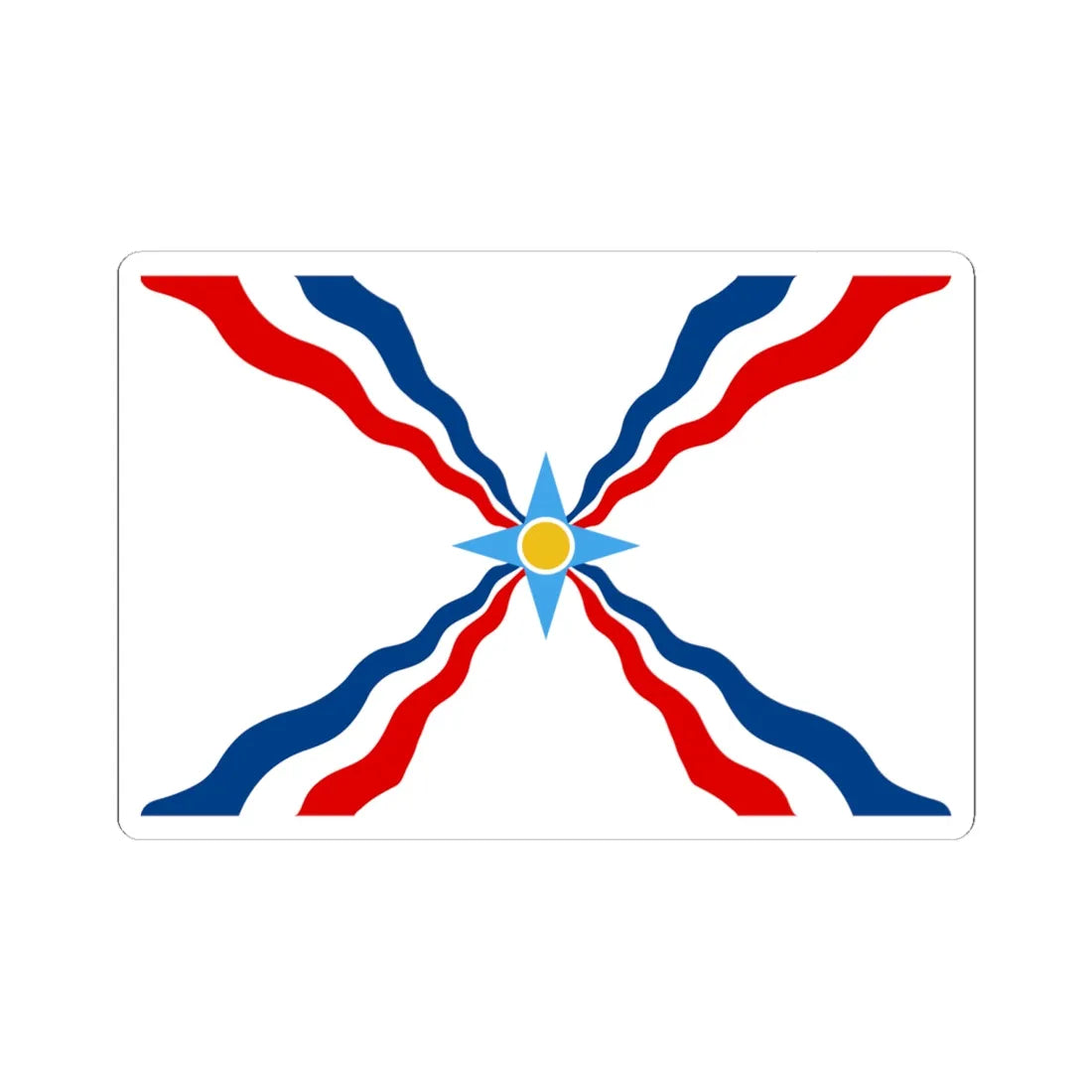 Flag of the Assyrians no Assur (Iraq) STICKER Vinyl Kiss-Cut Decal 6 Inch White - The Sticker Space