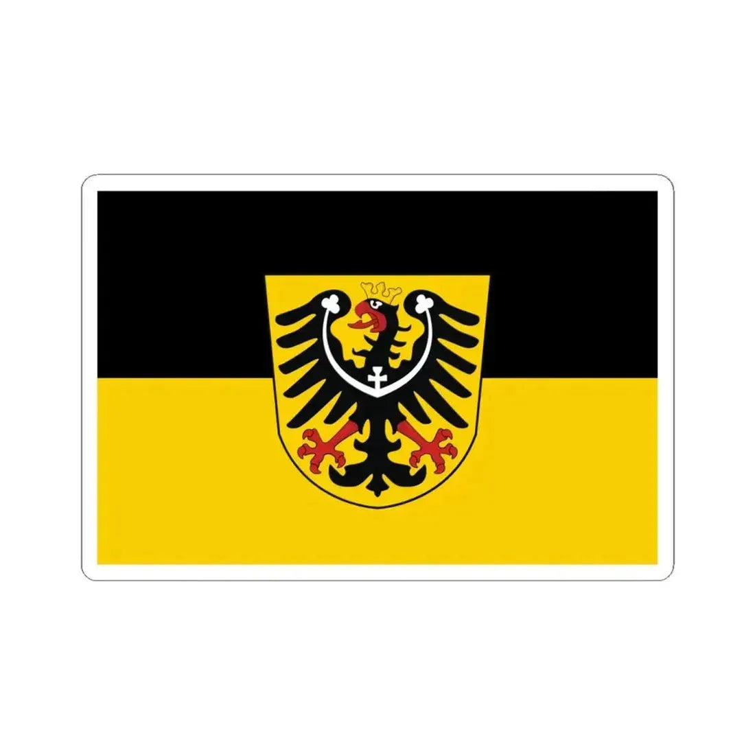 Flag of the Austrian Silesia (Austria) STICKER Vinyl Kiss-Cut Decal 4 Inch White - The Sticker Space