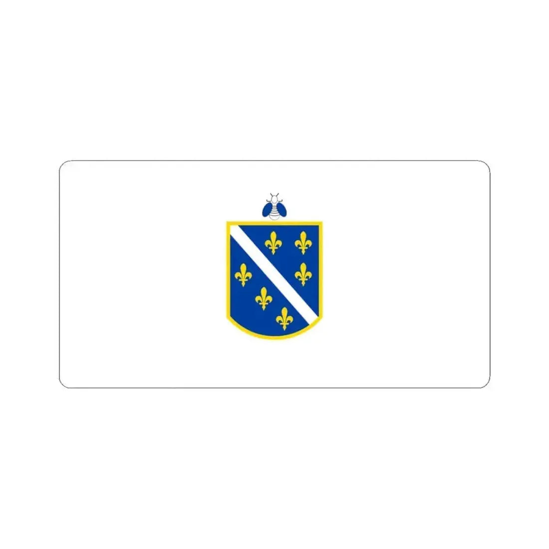 Flag of the Autonomous Province of Western Bosnia 1993-1995 (Bosnia and Herzegovina) STICKER Vinyl Kiss-Cut Decal 3 Inch White - The Sticker Space