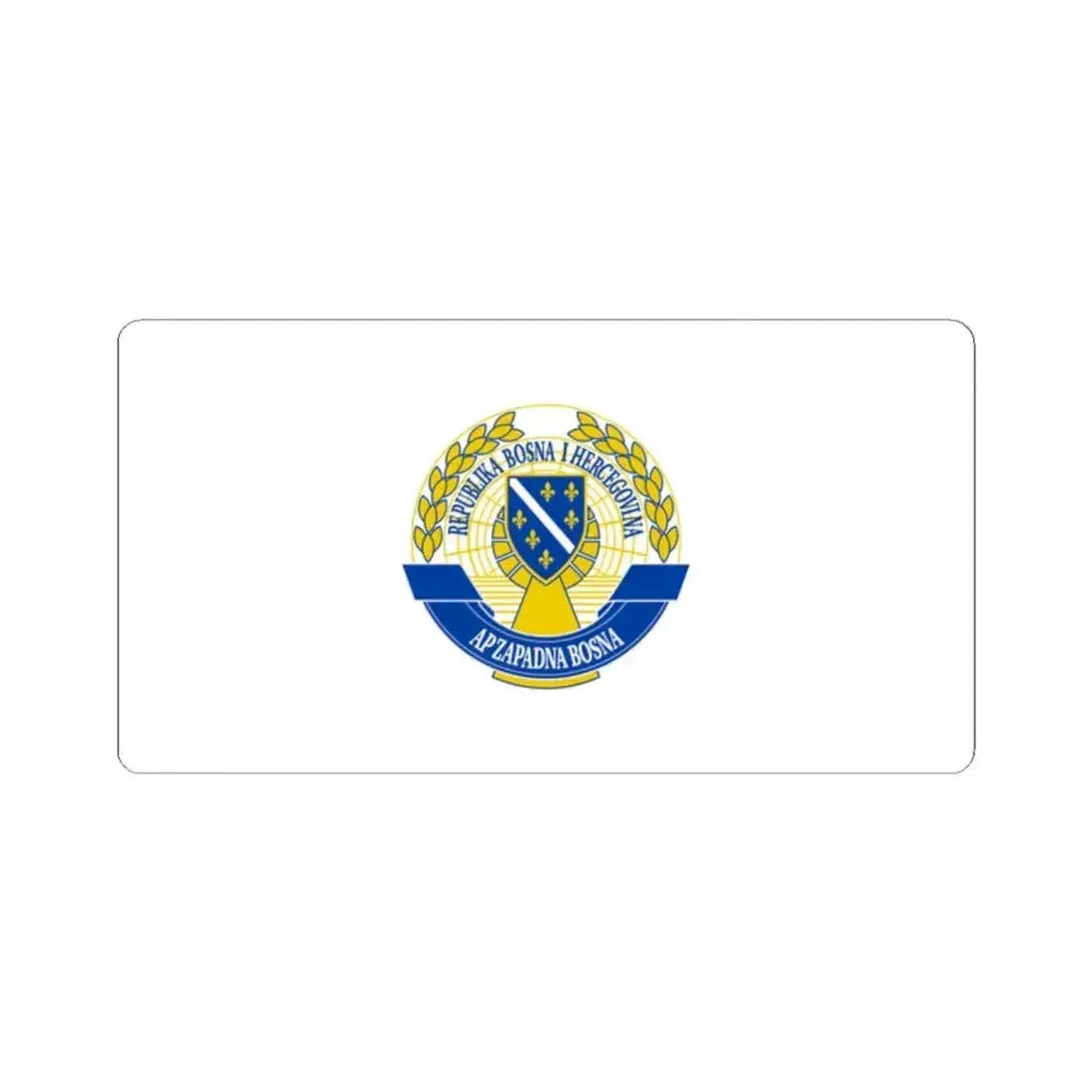 Flag of the Autonomous Province of Western Bosnia (Bosnia and Herzegovina) STICKER Vinyl Kiss-Cut Decal 2 Inch White - The Sticker Space