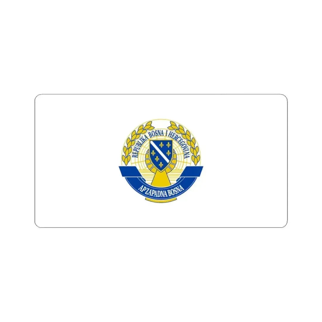 Flag of the Autonomous Province of Western Bosnia (Bosnia and Herzegovina) STICKER Vinyl Kiss-Cut Decal 3 Inch White - The Sticker Space