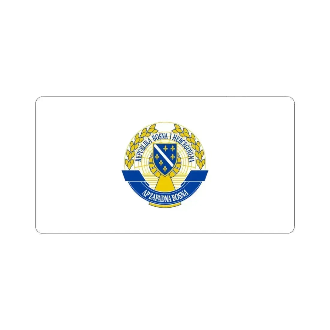 Flag of the Autonomous Province of Western Bosnia (Bosnia and Herzegovina) STICKER Vinyl Kiss-Cut Decal 4 Inch White - The Sticker Space