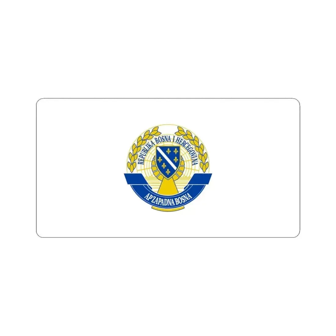 Flag of the Autonomous Province of Western Bosnia (Bosnia and Herzegovina) STICKER Vinyl Kiss-Cut Decal 6 Inch White - The Sticker Space