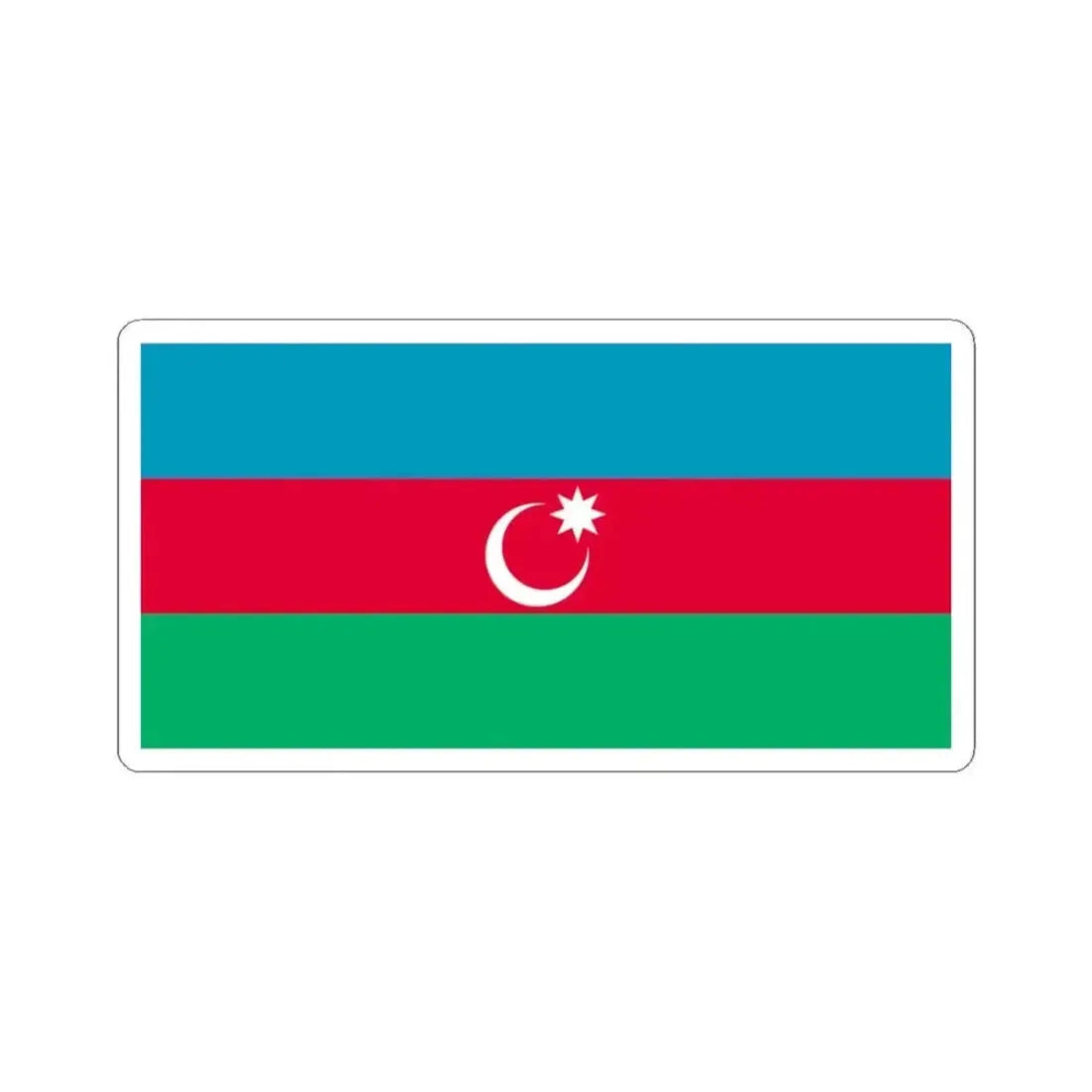 Flag of the Azerbaijan Democratic Republic 1918-1920 variant 2 (Azerbaijan) STICKER Vinyl Kiss-Cut Decal 3 Inch White - The Sticker Space