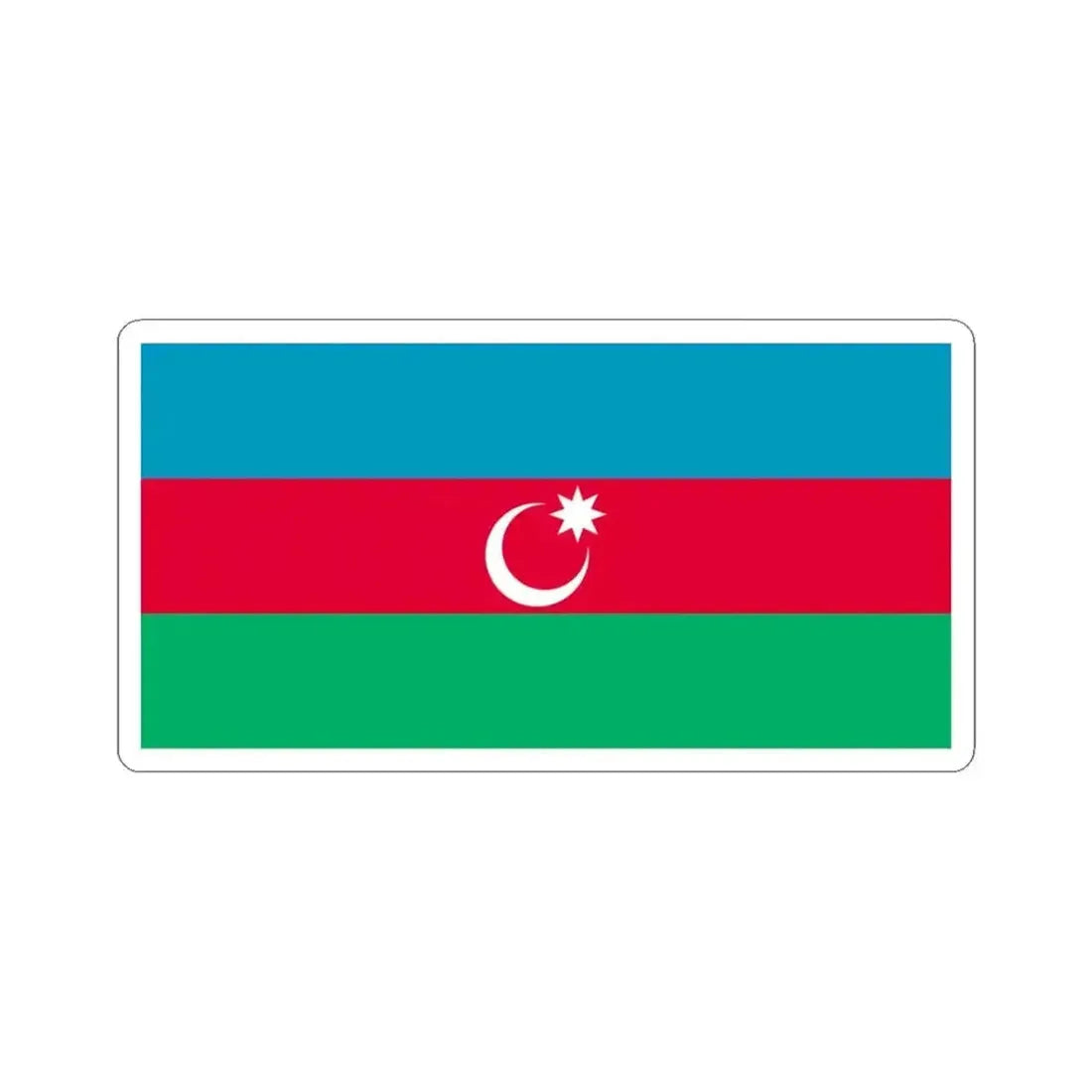 Flag of the Azerbaijan Democratic Republic 1918-1920 variant 2 (Azerbaijan) STICKER Vinyl Kiss-Cut Decal 6 Inch White - The Sticker Space