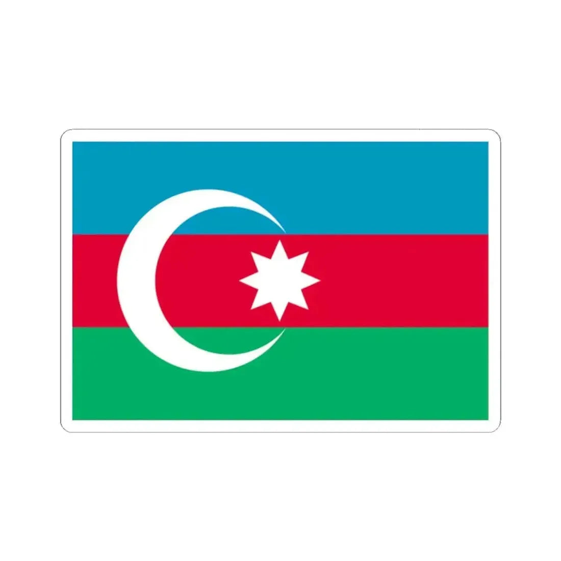 Flag of the Azerbaijan Democratic Republic 1918-1920 variant (Azerbaijan) STICKER Vinyl Kiss-Cut Decal 2 Inch White - The Sticker Space