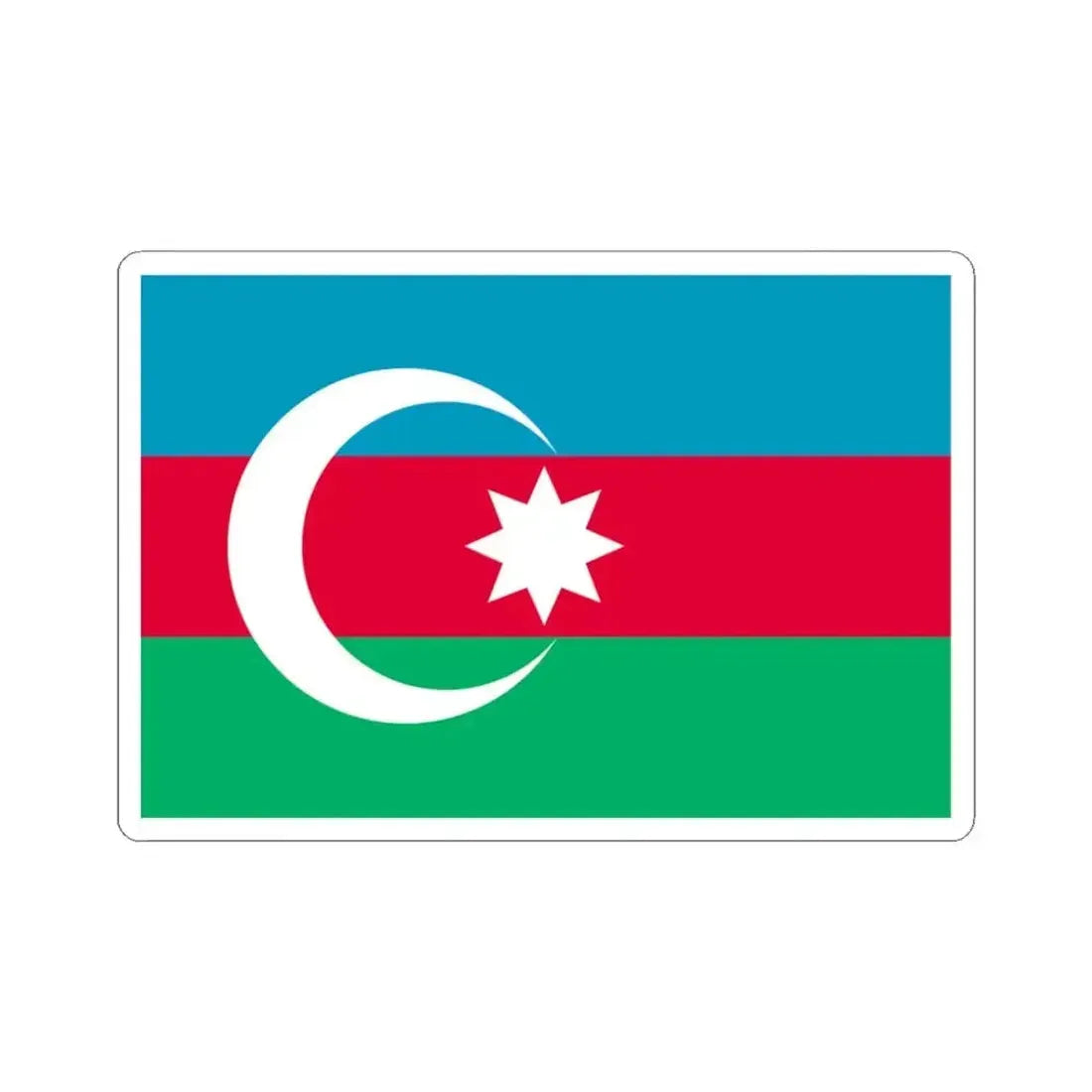 Flag of the Azerbaijan Democratic Republic 1918-1920 variant (Azerbaijan) STICKER Vinyl Kiss-Cut Decal 3 Inch White - The Sticker Space