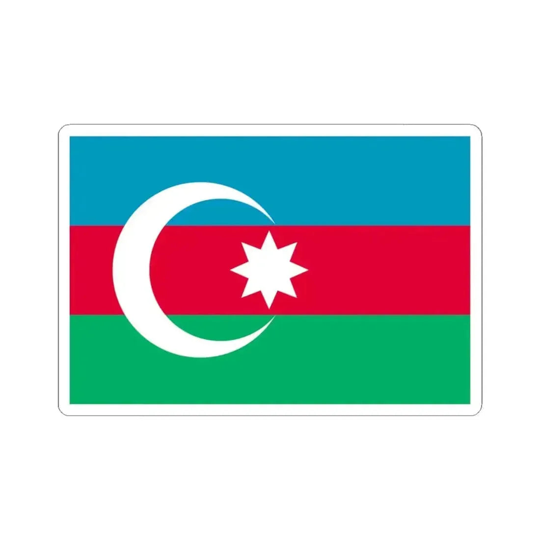 Flag of the Azerbaijan Democratic Republic 1918-1920 variant (Azerbaijan) STICKER Vinyl Kiss-Cut Decal 4 Inch White - The Sticker Space