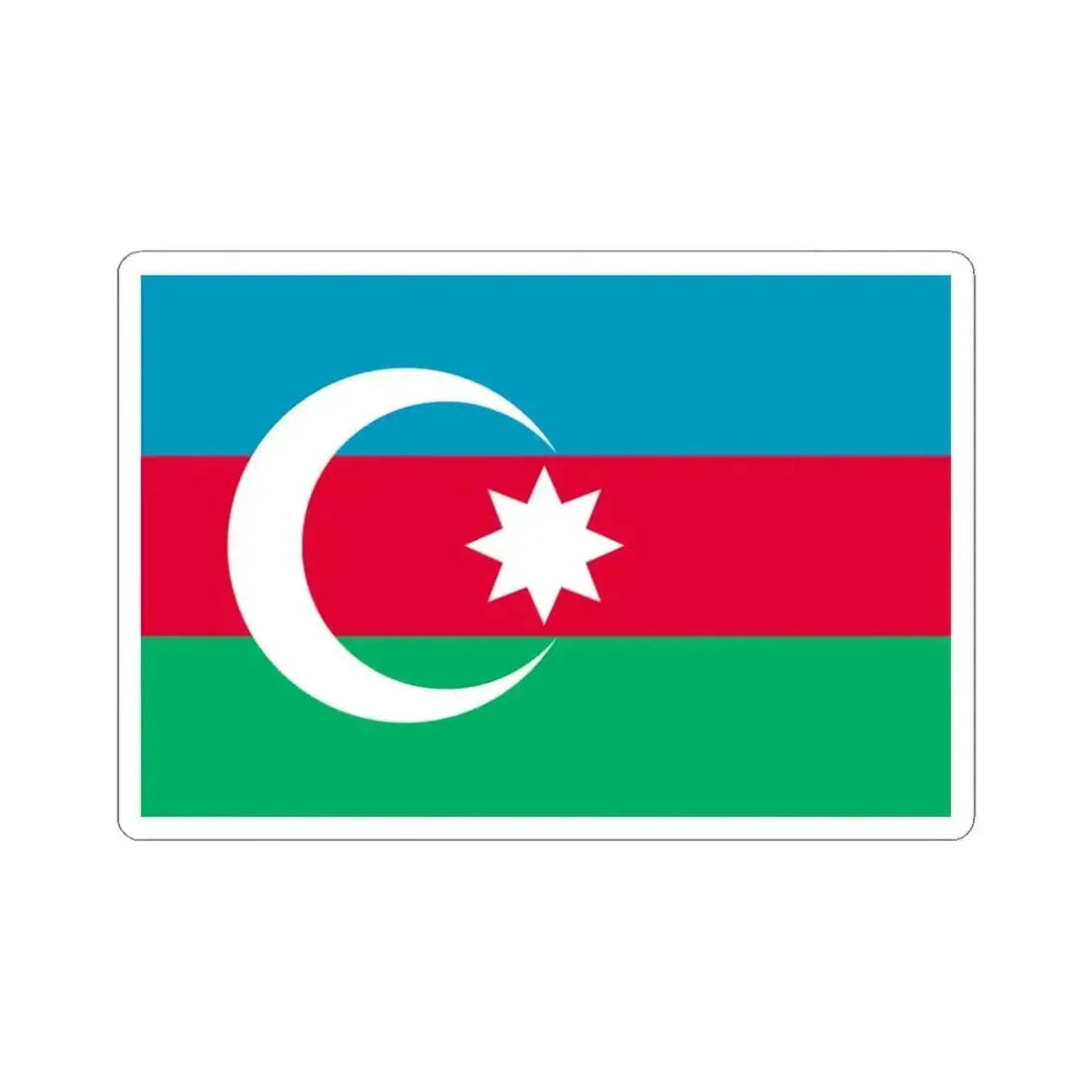 Flag of the Azerbaijan Democratic Republic 1918-1920 variant (Azerbaijan) STICKER Vinyl Kiss-Cut Decal 6 Inch White - The Sticker Space