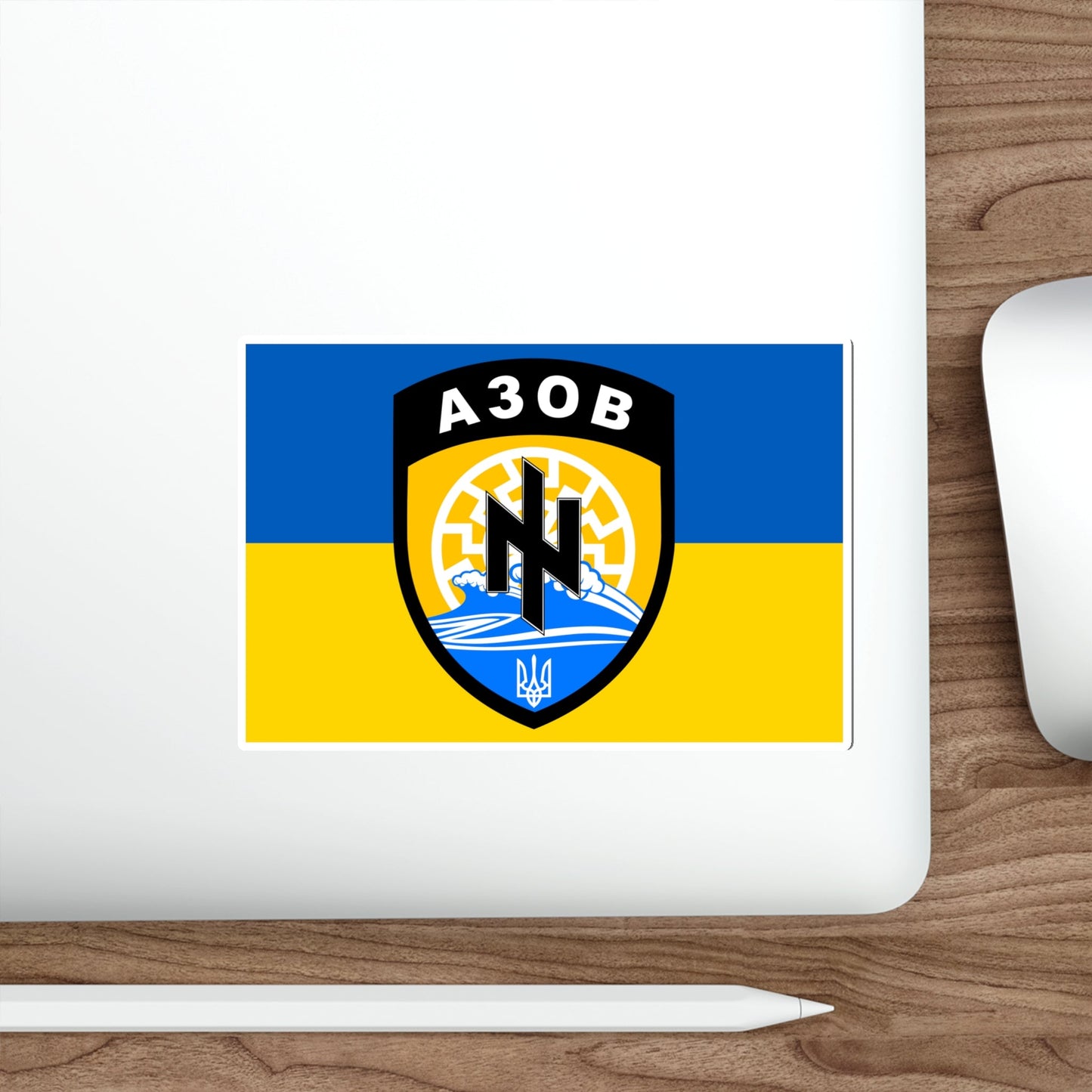 Flag of the Azov Battalion STICKER Vinyl Die-Cut Decal-The Sticker Space