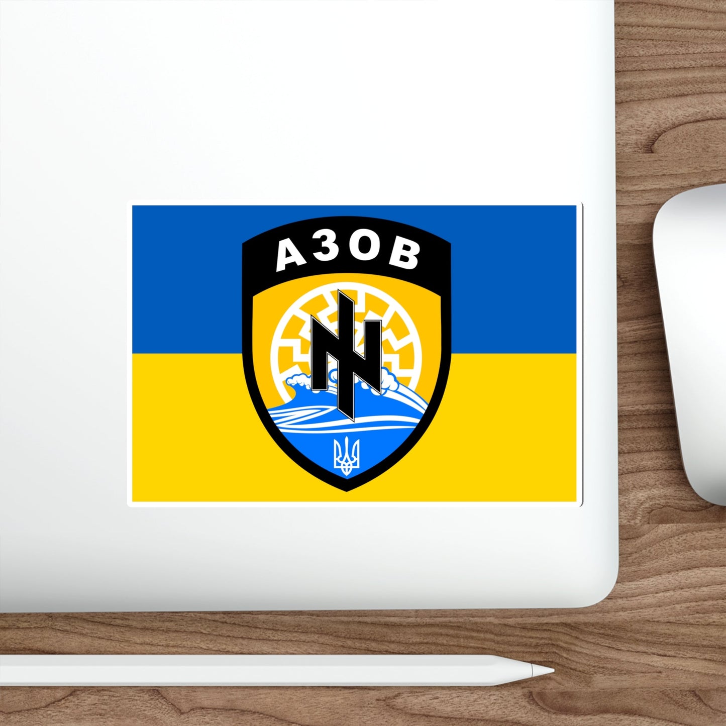 Flag of the Azov Battalion STICKER Vinyl Die-Cut Decal-The Sticker Space