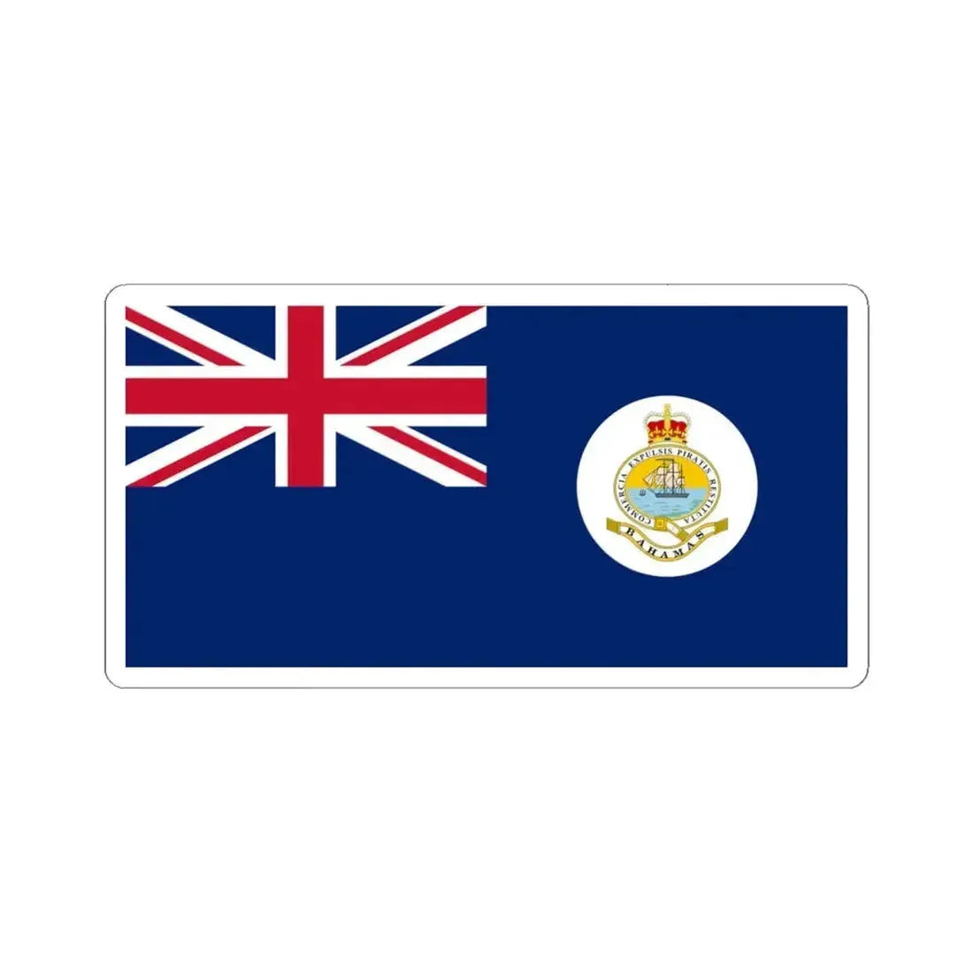 Flag of the Bahamas 1869-1904 (Bahamas) STICKER Vinyl Kiss-Cut Decal 4 Inch White - The Sticker Space