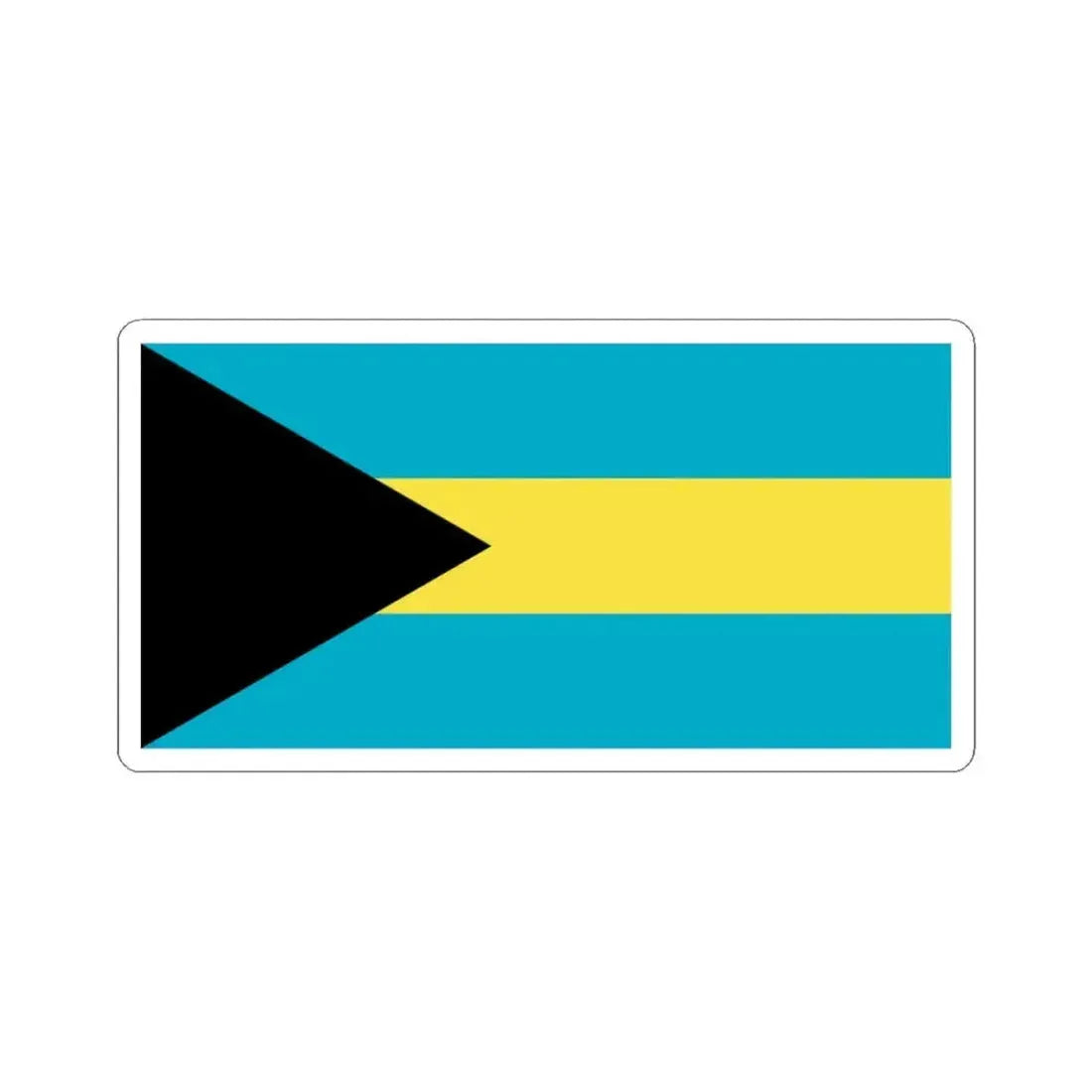 Flag of the Bahamas 1973-2006 (Bahamas) STICKER Vinyl Kiss-Cut Decal 3 Inch White - The Sticker Space