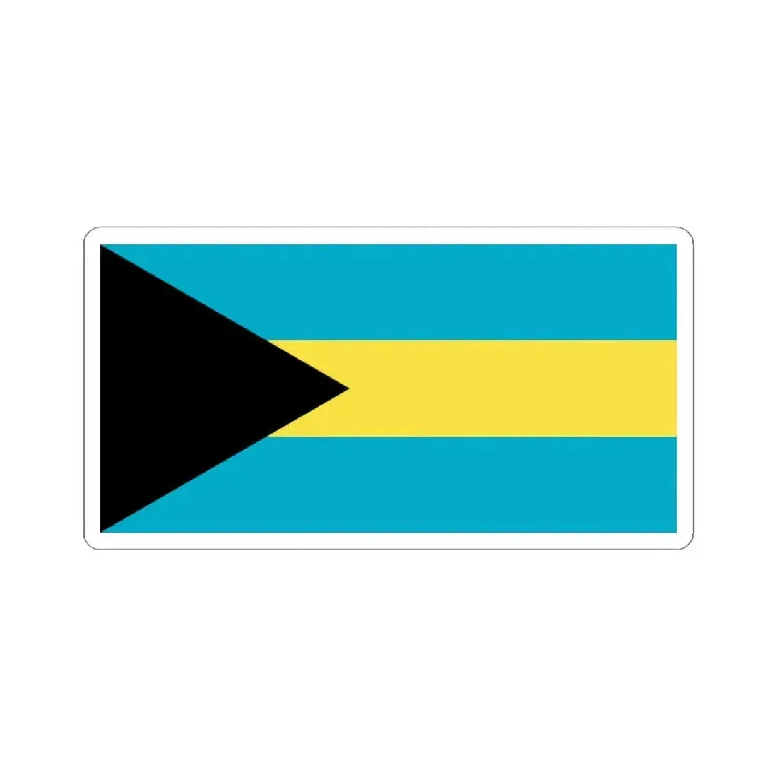 Flag of the Bahamas 1973-2006 (Bahamas) STICKER Vinyl Kiss-Cut Decal 4 Inch White - The Sticker Space