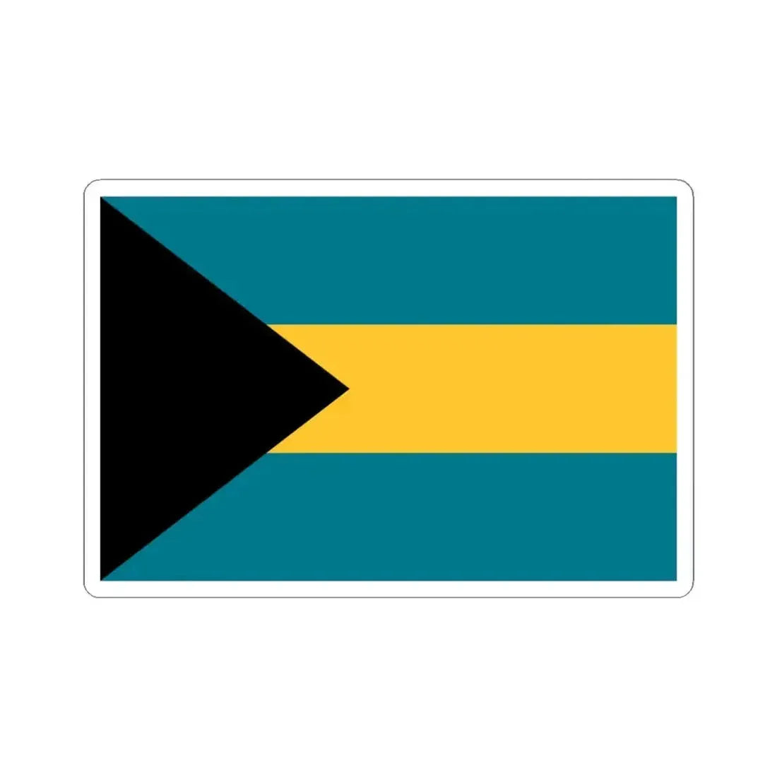 Flag of the Bahamas 3-2 (Bahamas) STICKER Vinyl Kiss-Cut Decal 4 Inch White - The Sticker Space