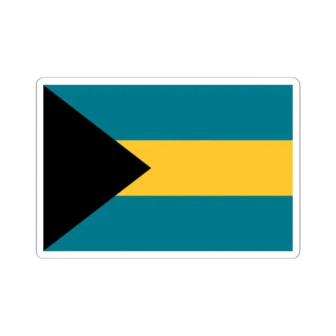 Flag of the Bahamas 3-2 (Bahamas) STICKER Vinyl Kiss-Cut Decal 6 Inch White - The Sticker Space